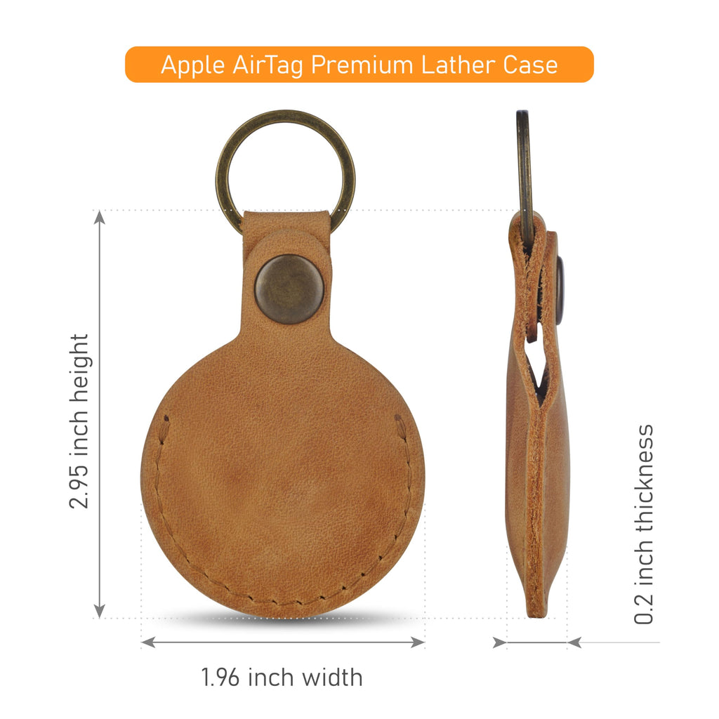 Leather Keychain Ring Holder, Wedding Ring Travel Case, Engagement Ring Holder, Ring Pouch, Workout and Gym Ring Holder (Vintage Brown)