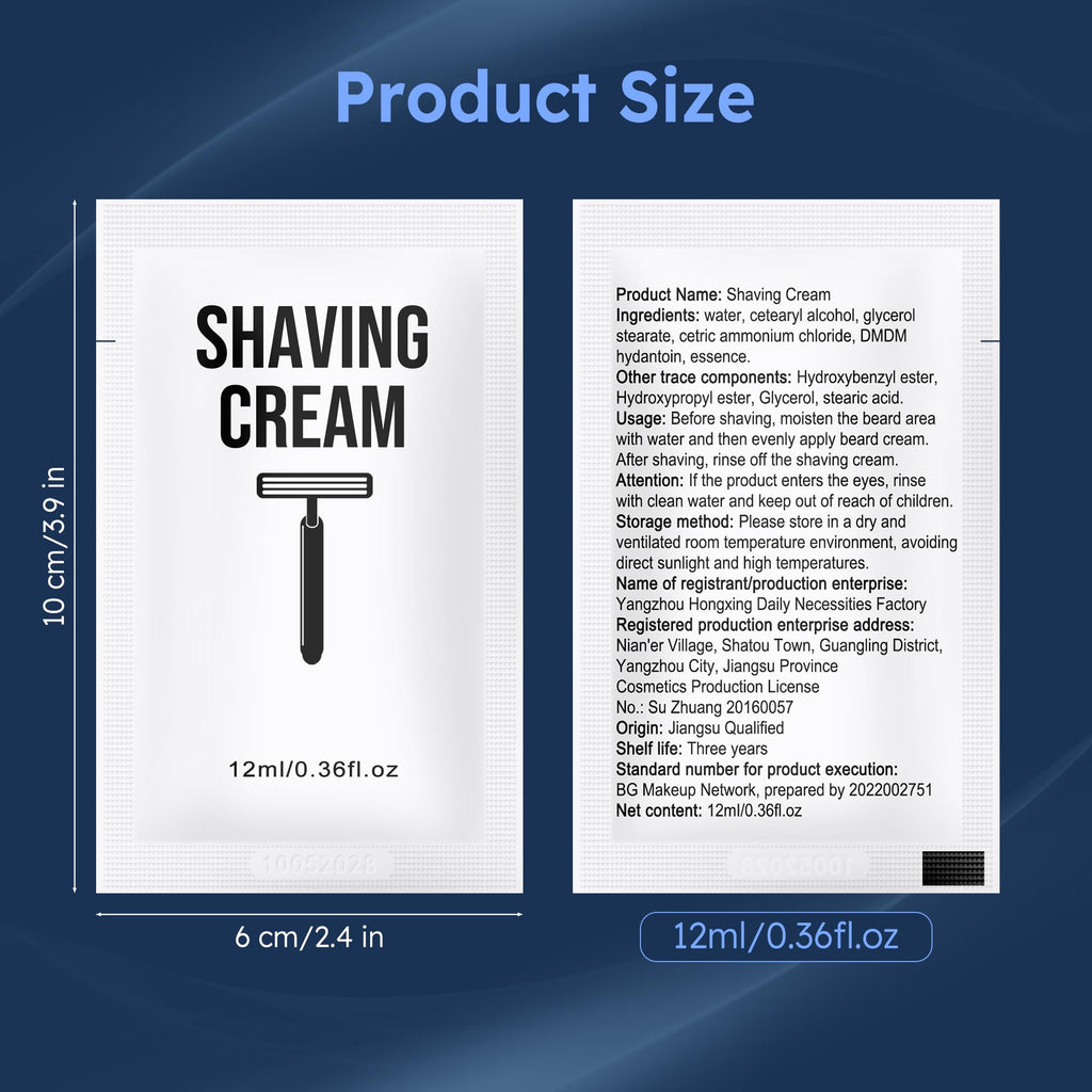 Lilingsty Shaving Cream Bulk, 12ml/0.42fl Oz Travel Shaving Cream, Individually Packaged, Suitable For Travel, Hotels, Home, Camping, Charities, Homeless People (300-PACK)