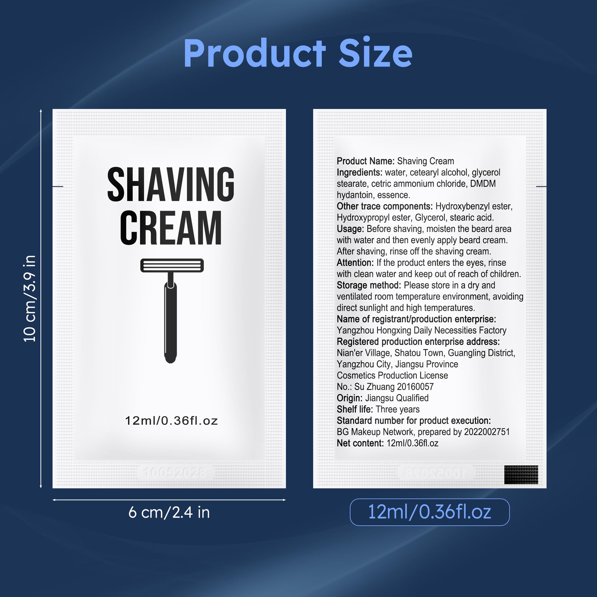 Lilingsty Shaving Cream Bulk, 12ml/0.42fl Oz Travel Shaving Cream, Individually Packaged, Suitable For Travel, Hotels, Home, Camping, Charities, Homeless People (300-PACK)