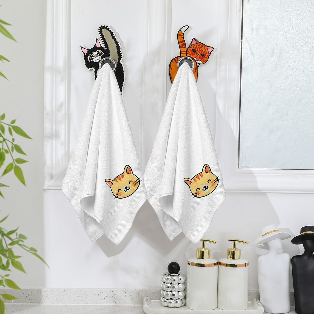 Ceenna 4 Pcs Funny Cat Butt Towel Holder Cat Themed Elephant Gifts for Lovers Cute Kitchen Towel Hook Decorative for Mothers Day Gifts Bathroom Kitchen Housewarming Birthday