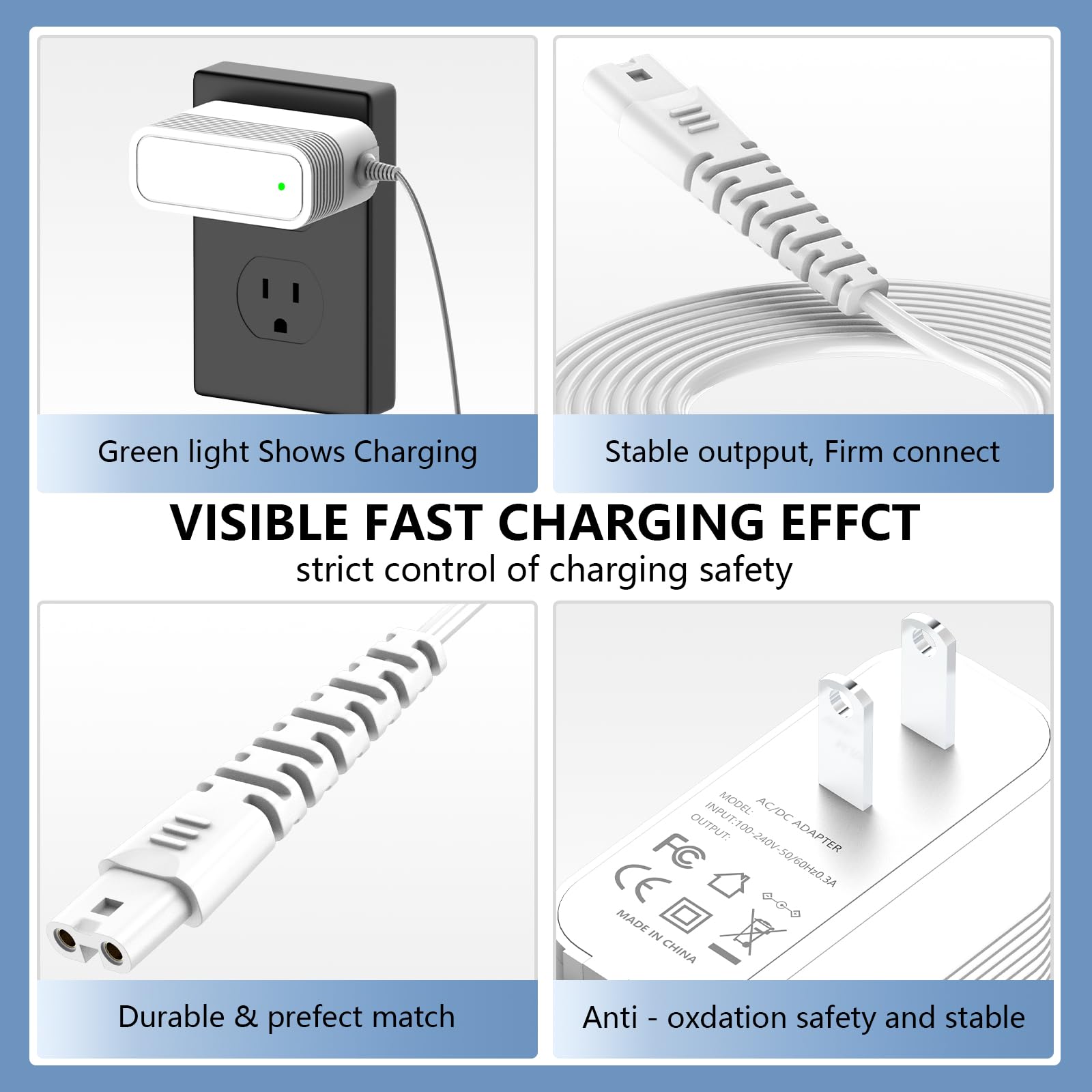10V Charger for Magic Wand Massager Compatible with Magic Wand HV-270 Rechargeable Cordless Massager Charger Adapter (ONLY for HV270)