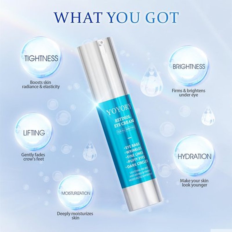 Retinol Eye Cream for Eye Bags - Anti-Aging Under Eye Treatment for Dark Circles, Fine Lines 0.67 fl oz