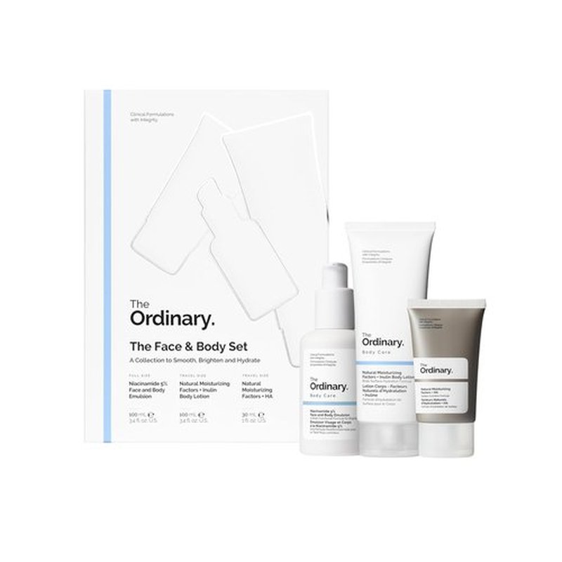 The Ordinary Daily Skincare Set - Niacinamide 5% Emulsion & Moisturizing Body Lotion | Hydrating Essentials