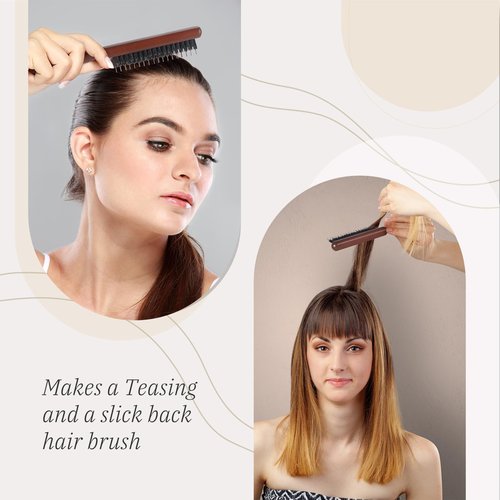 BESTOOL Hair Brush,Pure Boar Bristle Hair Brush for Better Hair Texture Slick Back Brushes for Women Men and Kids Best for Sensative Scalp Medium Thin and Fine Hair Smoothing Flyaways, Edge Control