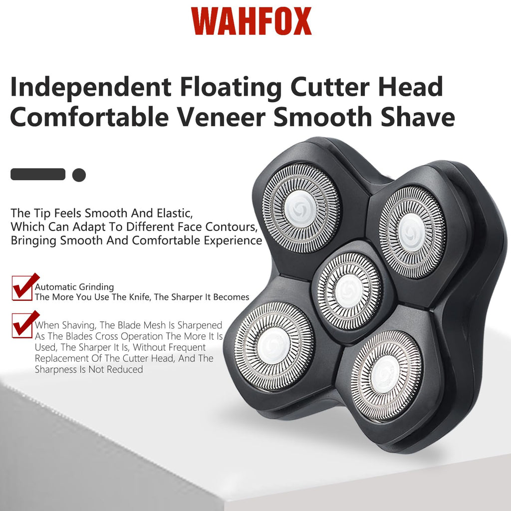 Universal 5 Blades Magnetic Head Shaver Replacement Heads for Mainstream Shaver Brands, Eelectric Shaver Replacement Replacement Blades (5D Magnetic Black)