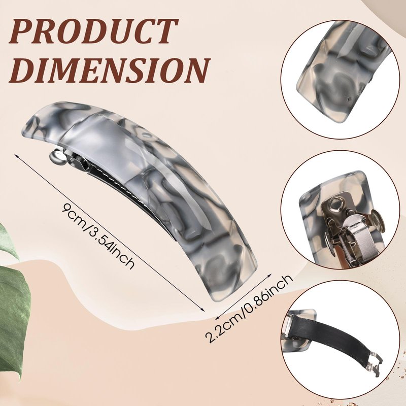 WILLBOND 6 Pcs Hair Barrettes for Women Large Barrettes Hair French Clips Pin Retro Clasp for Mom Gifts Women Accessories, 6 Colors (Dark,Elegant)