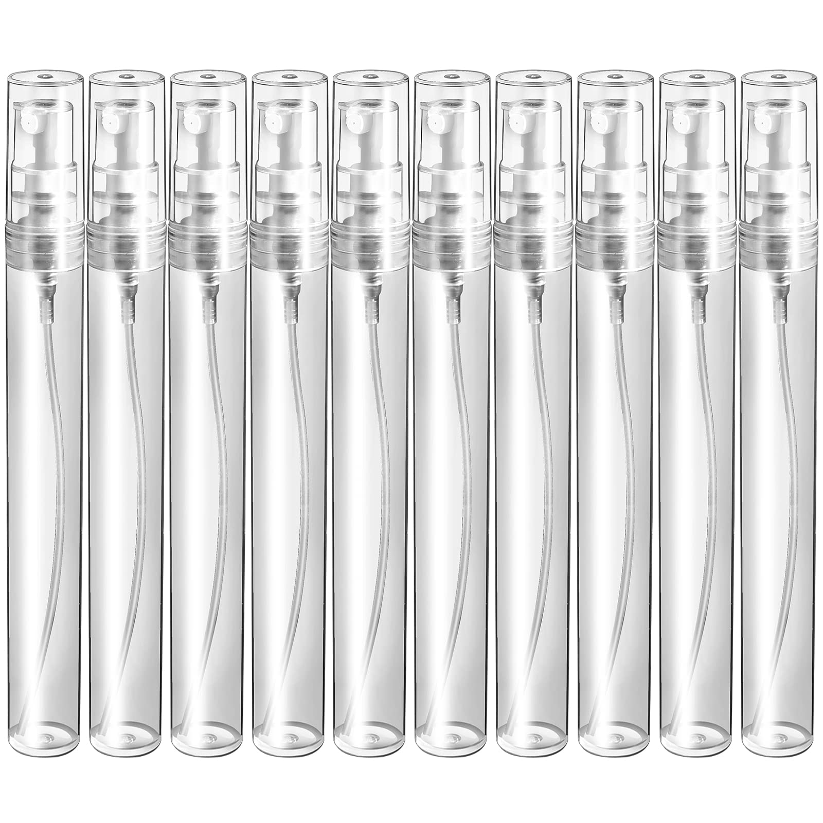 Fandamei Mini Spray Bottle, 10 Pack 10ml Plastic Spray Bottle, Fine Mist Refillable Perfume Bottle, Perfume Atomizer, Small Empty Sample Containers, Portable Travel Bottle