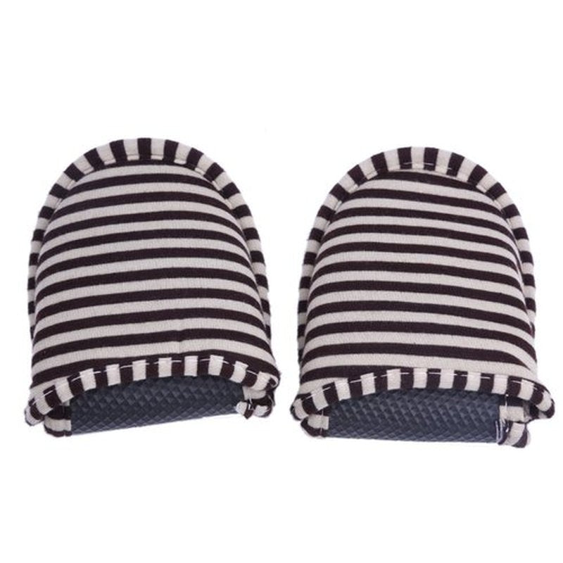 Travel Slippers Portable, Foldable Reusable Hotel House Indoor Soft Cotton Anti Slip Slippers for Women Men Home Hotel (Woman Coffee stripes)