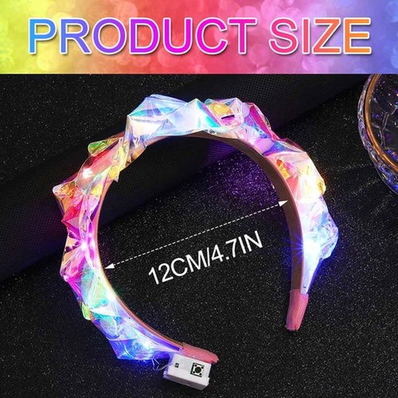 GORTIN Light up Headband LED Neon Headpiece Carnival Rave Costume Hair Accessories for Women