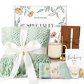 Gifts for Women, Get Well Soon Gifts for Women, Sympathy Care Baskets, Thinking of You Care Package, Self Care Gifts, After Surgery Feel Better Gifts Blanket (Sage Green）
