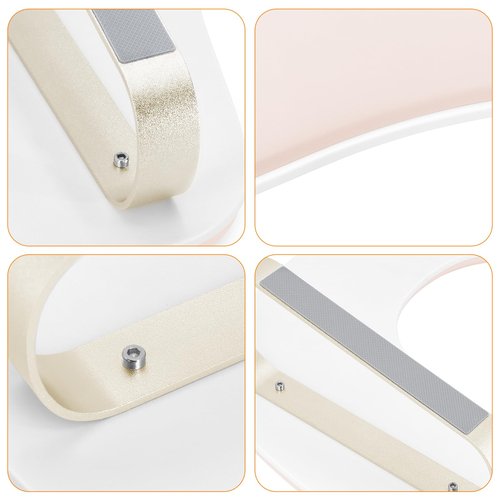 Arm Rest for Nails Tech Upgraded 10° Inclined, U-Shaped Manicure Nail Arm Rest Stand, Pink Nail Armrest for Nail Tech Hand Rests with Gold Aluminum Alloy Holder Non-Slip