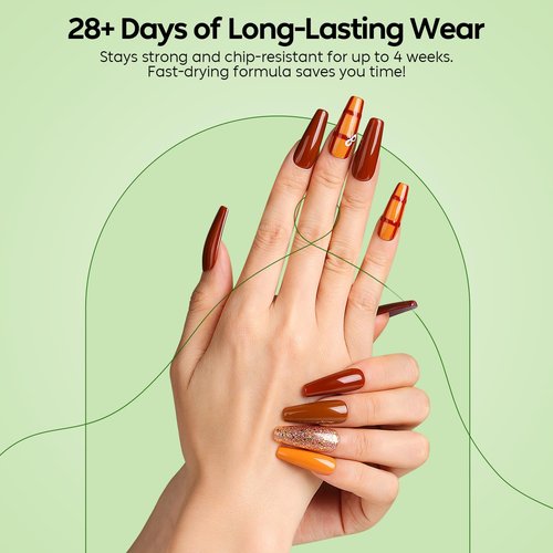 Luxbon 6 pcs Gel Nail Polish Set - Fall Color Set Long Lasting Autumn Gel Polish, uv led Soak Off Nail Art Designs Manicure Kit 022