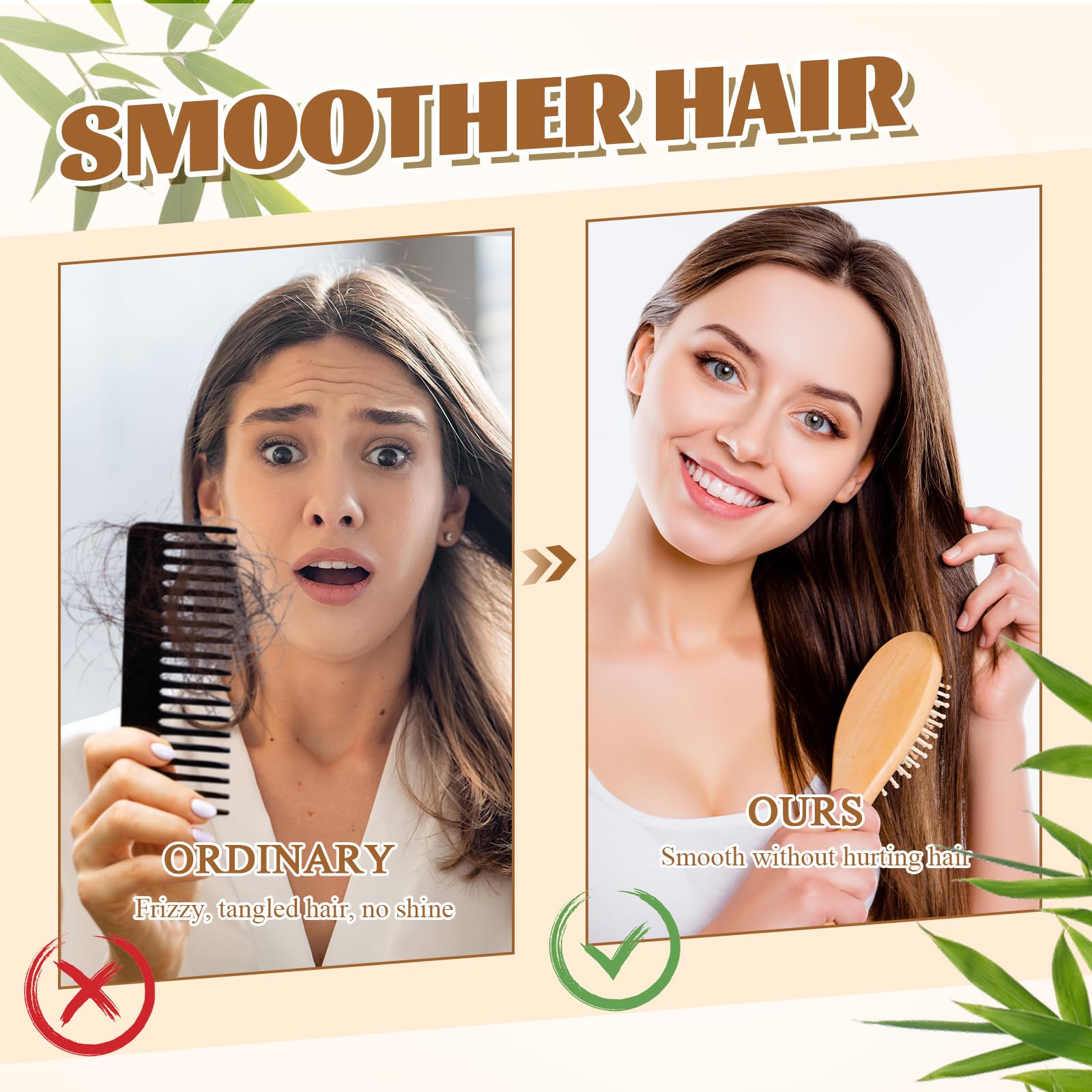 Weysat Bamboo Hair Brushes Bulk, Natural Wooden Paddle Detangling Brush, Scalp Massage and Anti-Static Hairbrushes, DIY Engraving Gifts for Women, Men, Party and Wedding(Natural,12 Pcs)