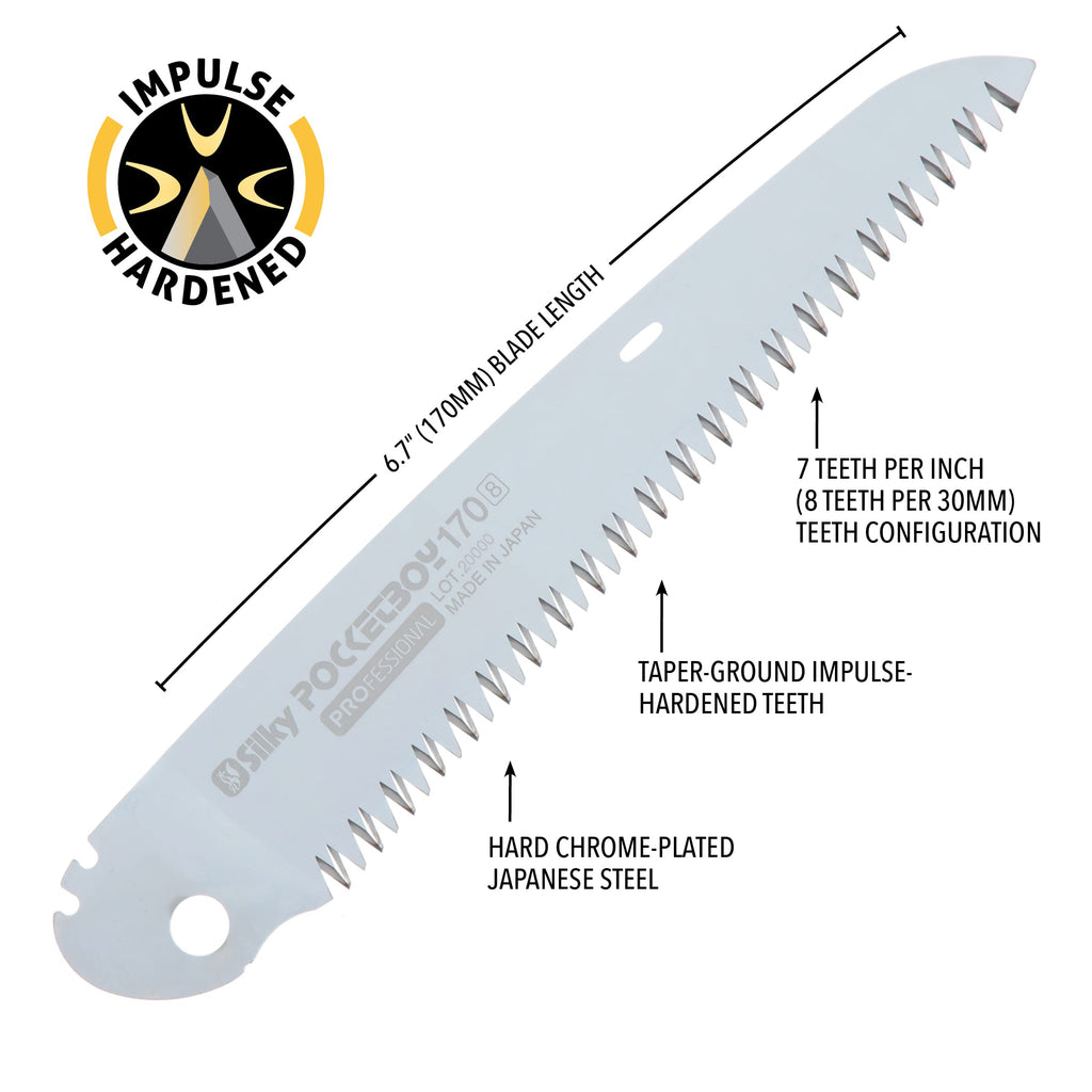 Silky Replacement Blade Only POCKETBOY 170mm Large Teeth (347-17)