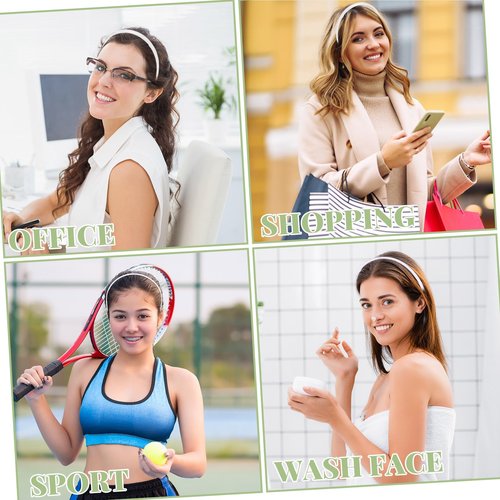 Shappy 40 Pcs 1cm White Plastic Headbands Thin Skinny Headbands for Women Plain DIY Hair Accessories Plastic Teeth Comb Hair Accessories