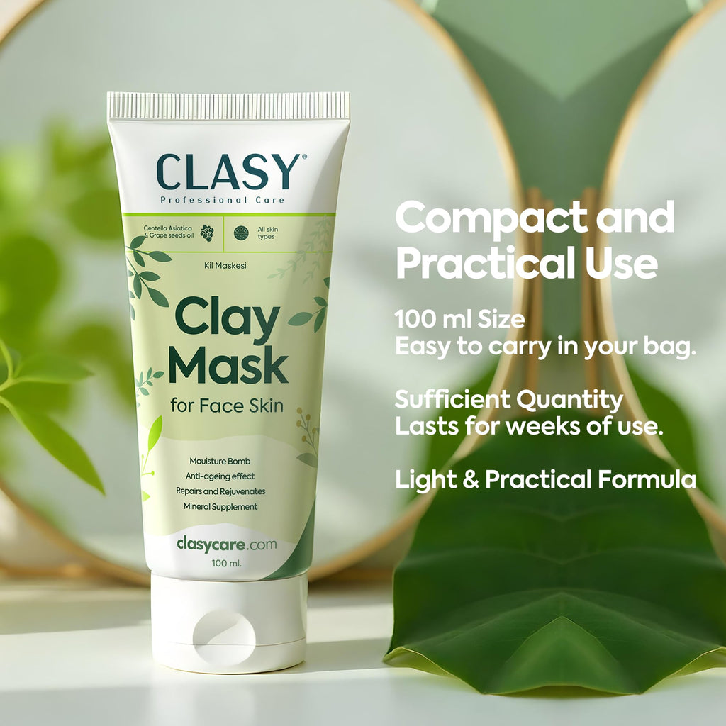 Clasy Care Clay Mask for Face – Pore Firming & Deep Cleansing Face Mask | Anti-Blackhead | Oil Balancing | Moisturising & Natural Ingredients, 100 ml