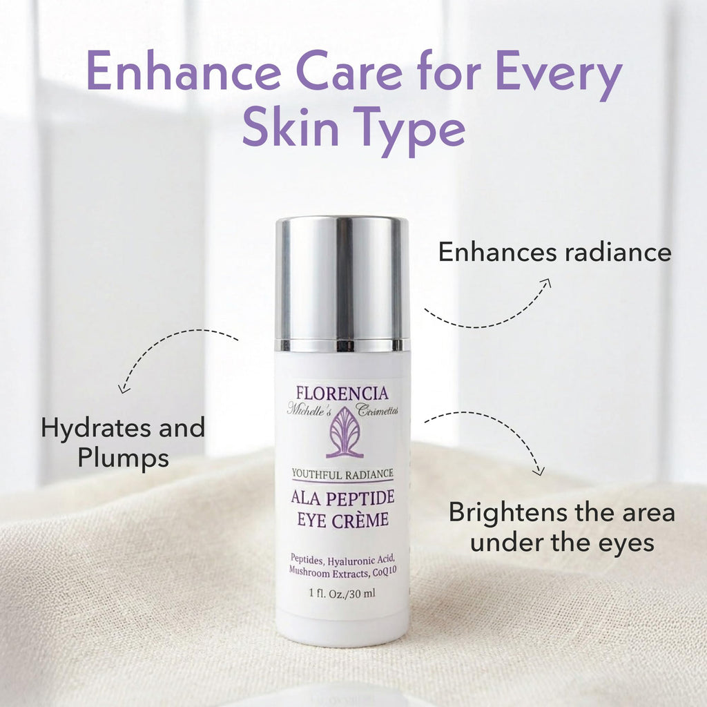 Florencia ALA Peptide Eye Cream – Soothing, Hydrating, Brightening, Nourishing Under Eye Moisturizer to Reduce Fine Lines, Dark Circles with Peptides, Hyaluronic Acid & Alpha Lipoic Acid – 1 Oz