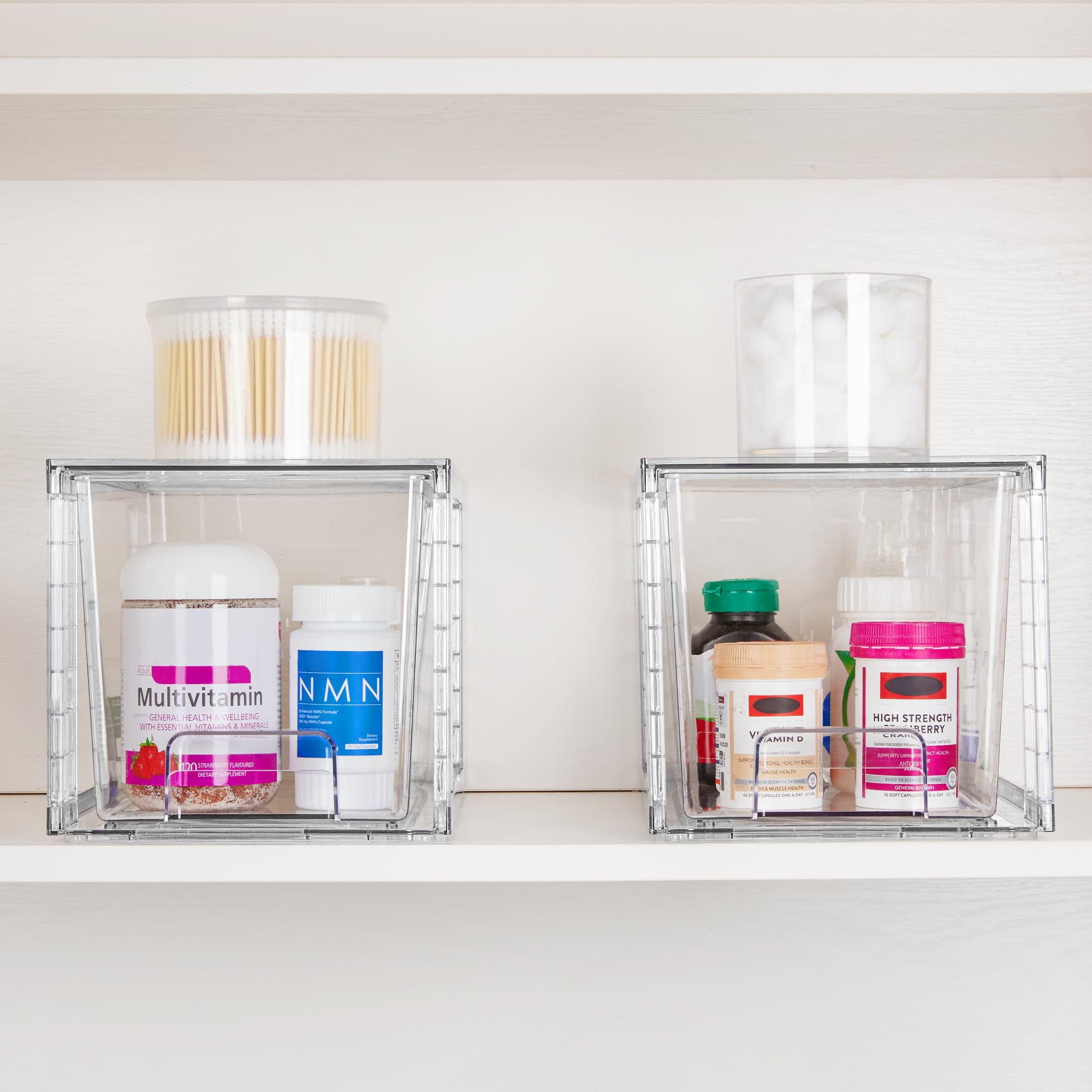 Vtopmart 4 Pack Large Stackable Storage Drawers, Clear