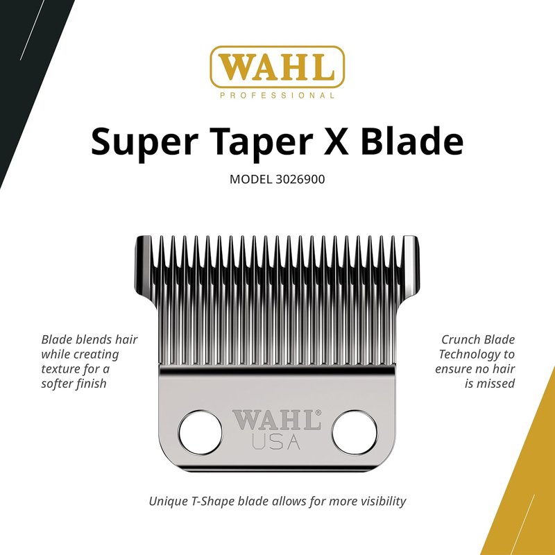 Wahl Professional Super Taper X Replacement Blade - Stagger-Tooth T-Blade STX Refill | Silver