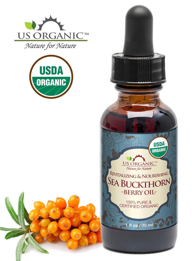 US Organic Sea Buckthorn Berry Oil - 100% Pure Virgin & Unrefined | Supercritical CO2 Extracted, 1 oz
