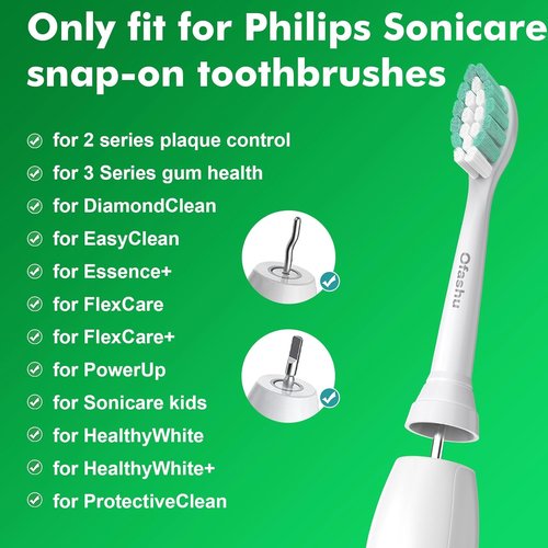 Philips Sonicare Replacement Brush Heads - Compatible with C1, C2, 4100, 5100, 6100 | 8 Pack White