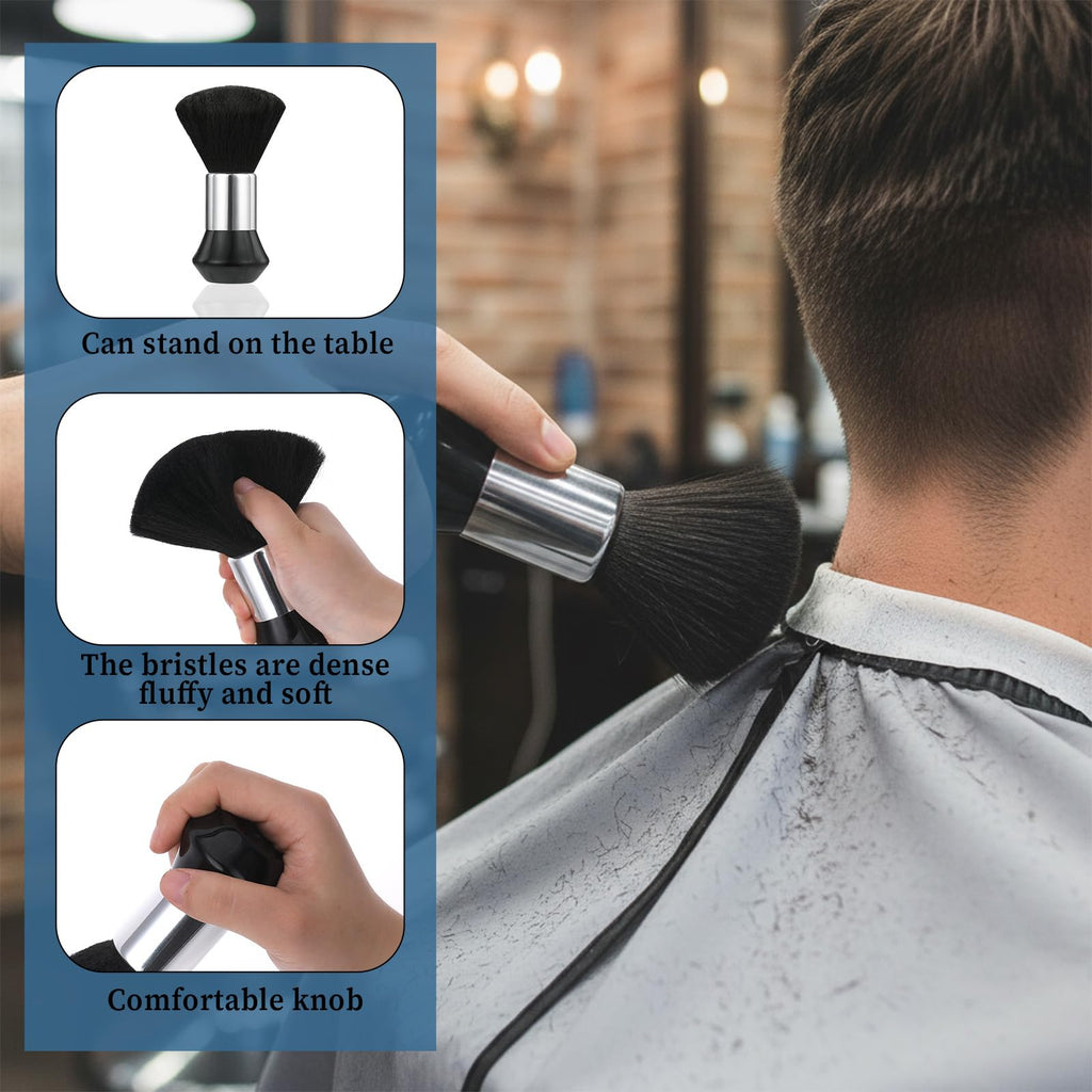Barber Neck Duster Brush Set, 2 Piece Professional Barber Accessories Cleaning Supplies, Soft Face Cleaning Hairbrush Hair Cutting Styling Brush Tool for All Hair Type