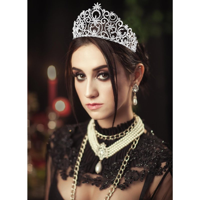 Vovii Glinda Sliver Crown for Women, Princess Crystal Tiara Bubble Crown for Birthday Prom Halloween Costume Accessories Wedding