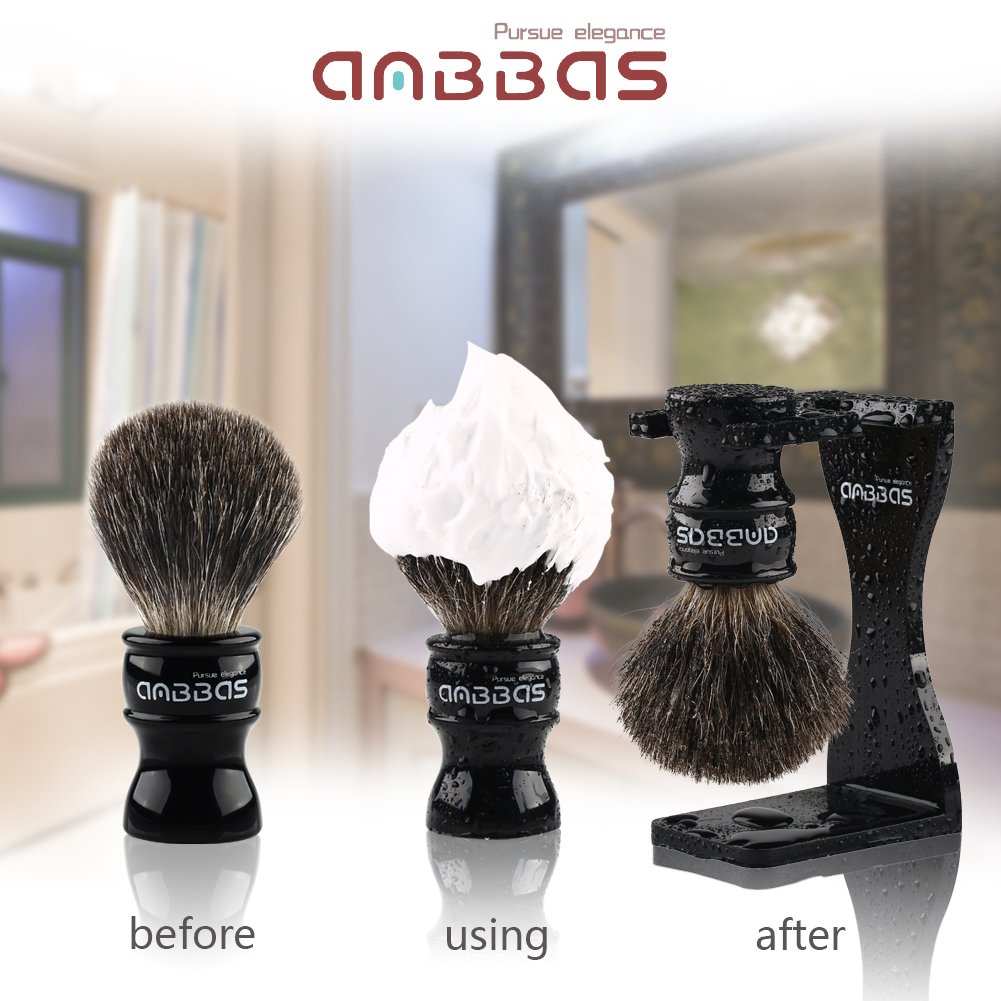7IN1 Shaving Brush Set with Stand,Bowl,Soap and Razor Kit for Men Wet Shave