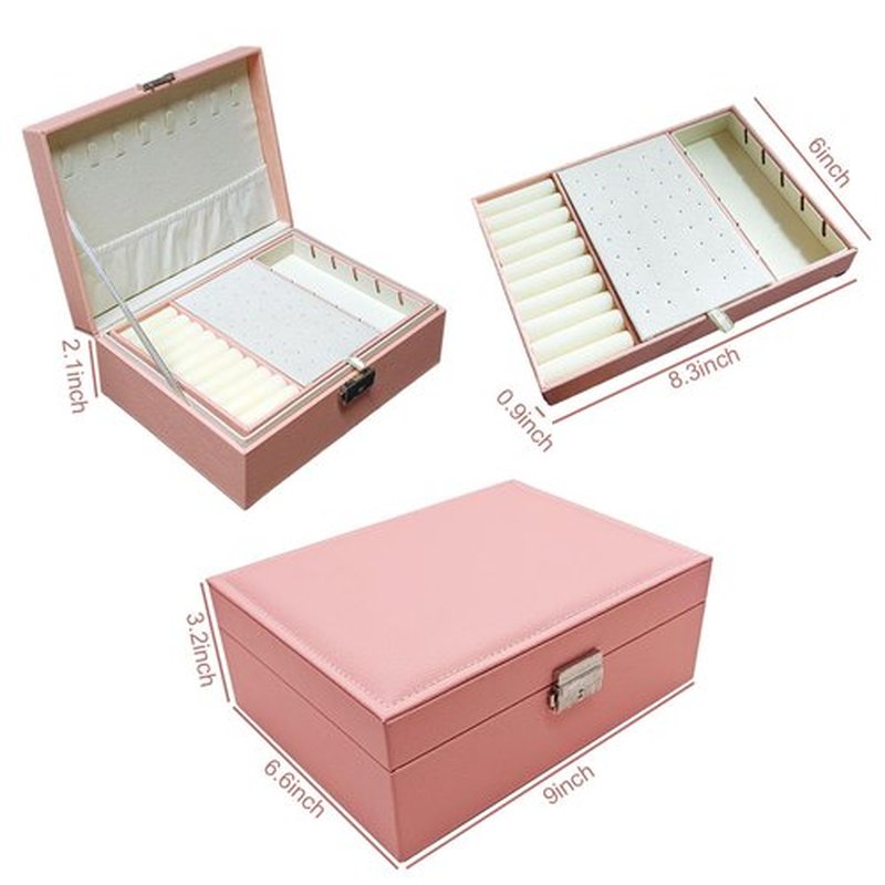 Jewelry Box with Hair Accessories for Girls, Hair Clips/Barrettes/Hair Ties/Bows/Toy Rings/Bracelets/Earrings/Hair Ropes/Hair Elastics, Gift Toys for Teen, Girls aged 4 5 6 7 8-12