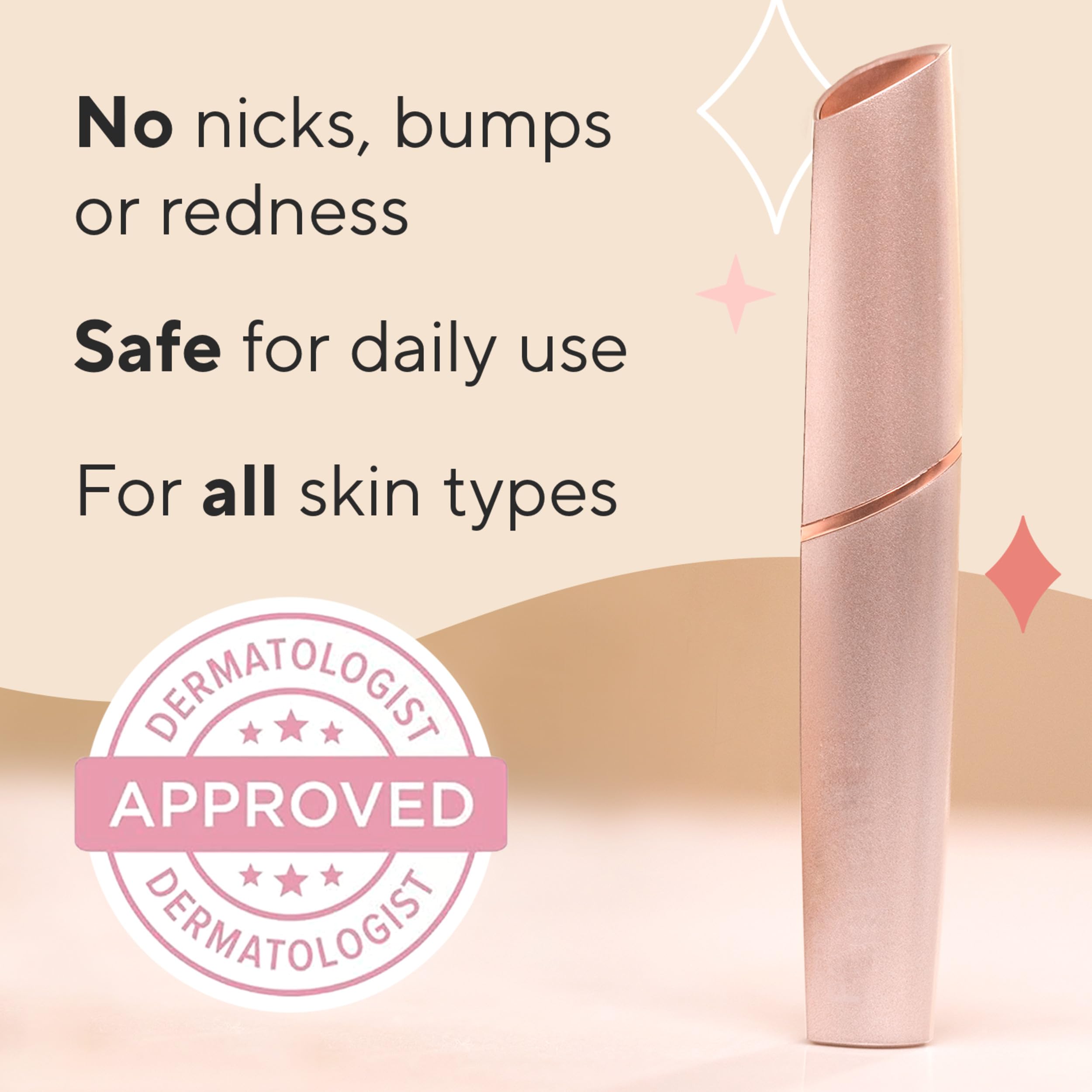 Finishing Touch Flawless Brows Eyebrow Hair Remover for Women, Electric Eyebrow Razor for Women with LED Light for Instant and Painless Hair Removal