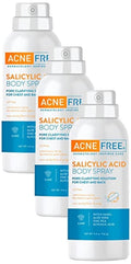 Acne Free Salicylic Acid Body Spray - Exfoliate & Unclog Pores | 5 Ounce (Pack of 3)