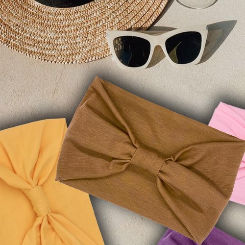 IVARYSS Wide Headbands for Women, Solid Knotted Head Wraps Turbans, Large African Style Head Bands Hair Accessories, 6 Pack