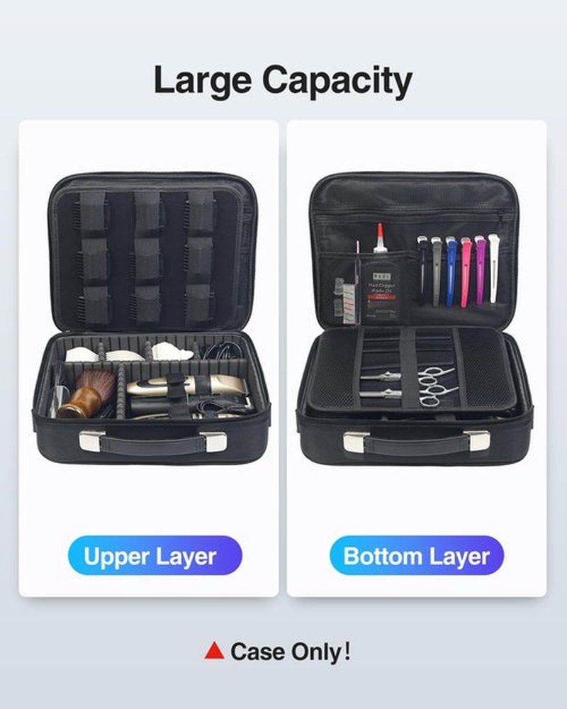 Luxtude Large Barber Case, Barber Bags for Clippers and Supplies, Travel Hair Clipper and Trimmer Case, Barbers Accessories for Wahl 5Star/Hatteker/Oneisal/Andis Grooming Kits