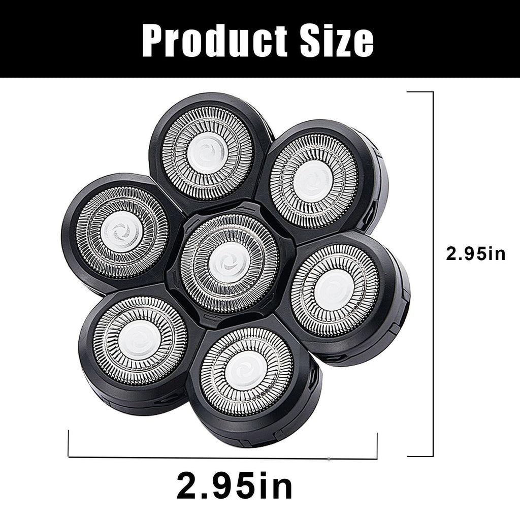 7 Blades Head Shaver Replacement Heads, 3 Count