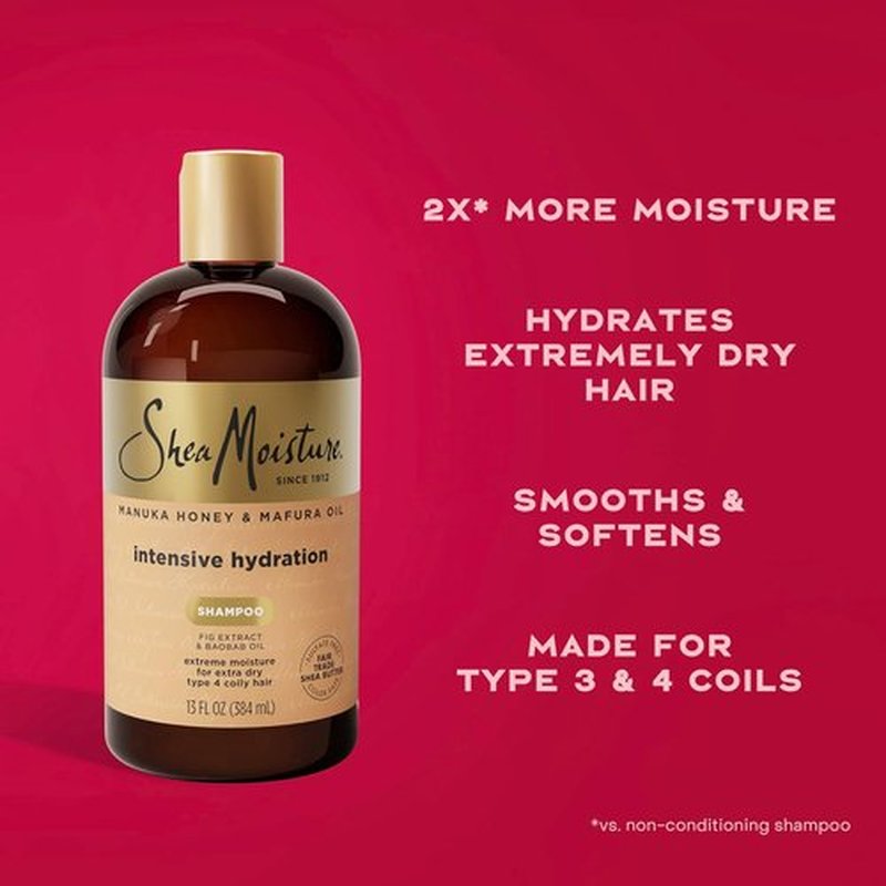 SheaMoisture Intensive Hydration Shampoo - Manuka Honey & Mafura Oil for Dry Hair | 13 fl oz