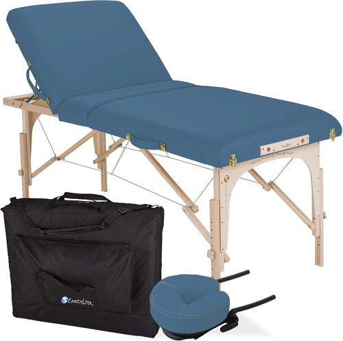 EARTHLITE Portable Massage Table Package - AVALON with Reiki Endplate & Premium Flex-Rest Face Cradle (30”x73”)