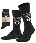 BUENWAZ Dress Socks for Father of the Bride 1 Pair Wedding Day Gift, Fun Socks for Wedding, Size Men 8-12 (Black)