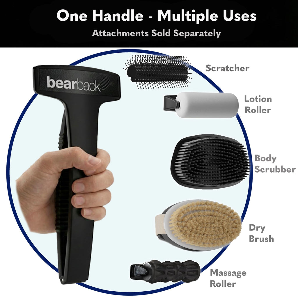 Bearback Back Shaver for Men - Effortless Reach 17” Folding Handle for a Smooth Solo Shave - Pivoting Triple Blade Technology, Part of the Bearback Interchangeable Grooming System