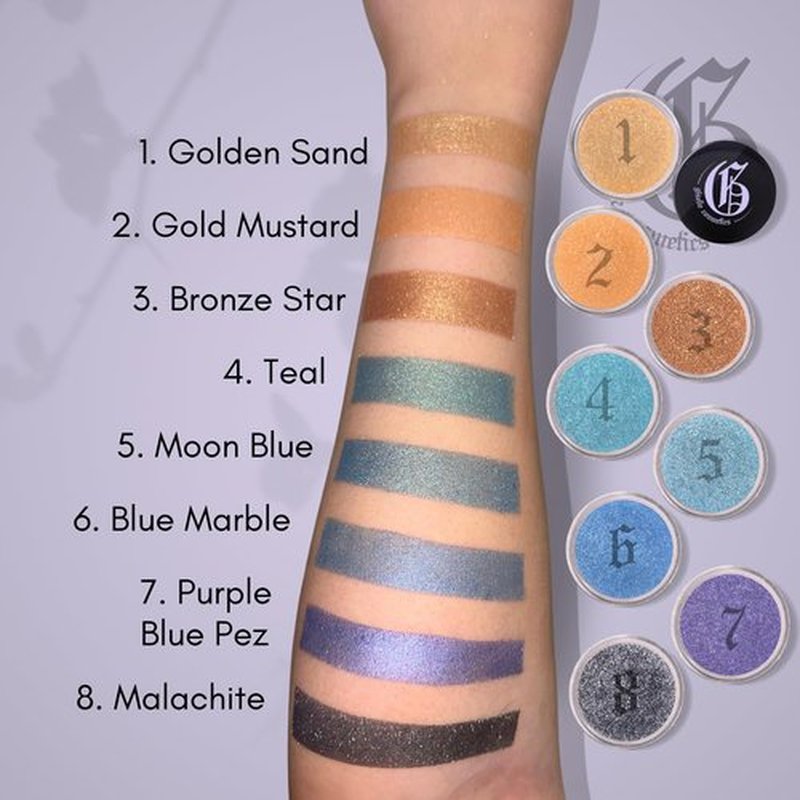 Bronze Star Organic Eye Shadow Palette - High Pigment, Talc-Free Mineral Makeup | Matte, Shimmer & Glitter Effects