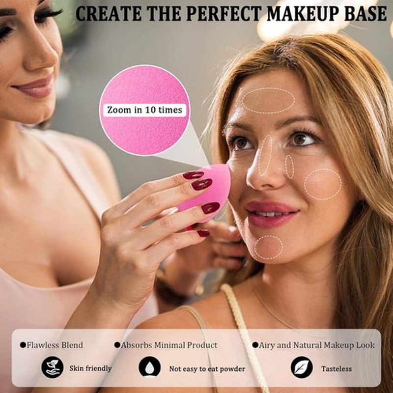 Skiennix 12-Piece Makeup Sponge Set - Latex-Free Flawless Soft Blenders for Powder & Liquid Makeup