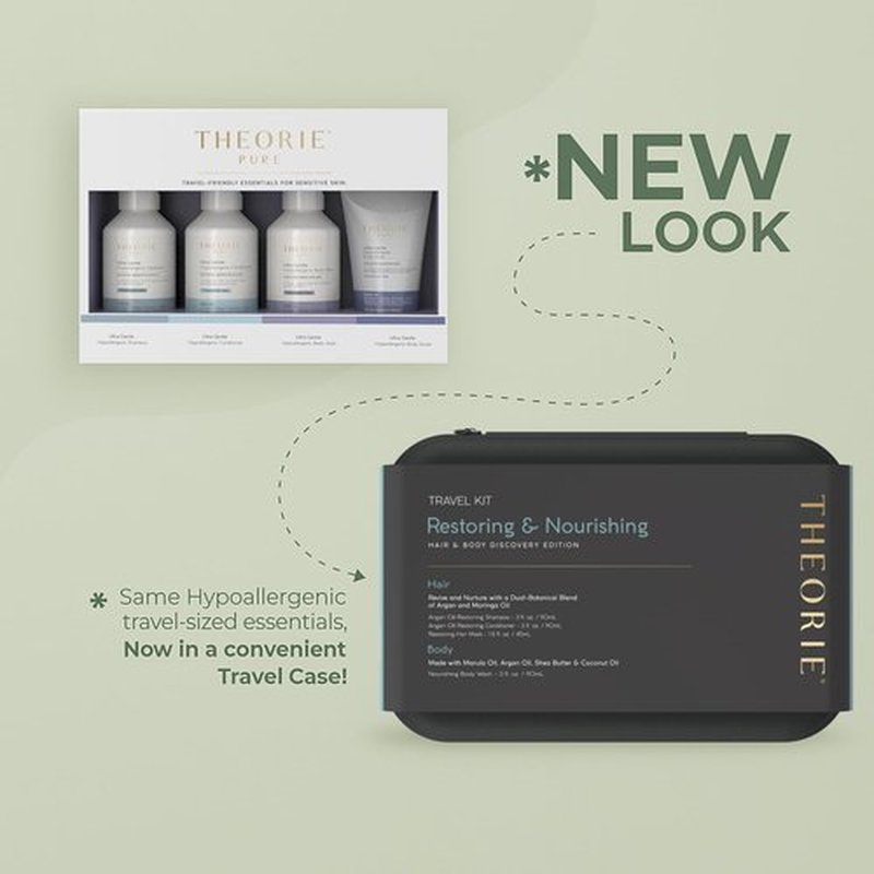Theorie Restoring & Nourishing Travel Kit – Hydration & Repair for Hair & Skin