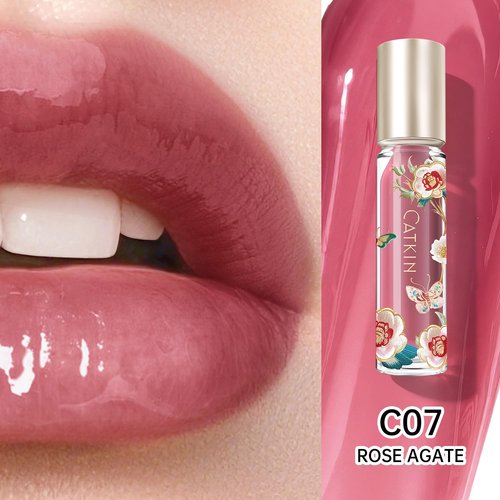 Catkin Lip Plumper Gloss - Tinted Lip Serum with Hyaluronic Acid & Jojoba Oil | Non-Sticky Hydrating Formula, 0.12 Fl Oz (2pcs)