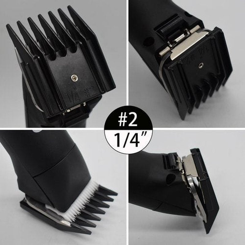 4 Pieces Professional A5-Style Animal Clipper Attachment Guard Guide Cutting Combs Set 76926-900, 1/8", 1/4", 3/8", 1/2", Compatible with Oster Classic 76 A5 Andis AG BG Wahl KM Pet Groomers (Black)