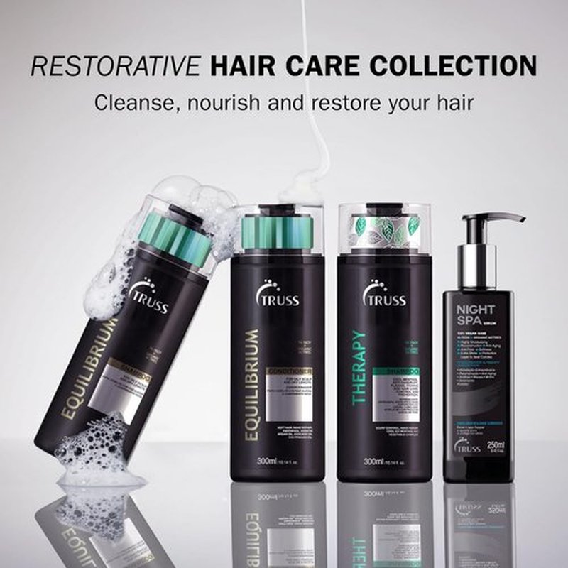 TRUSS Equilibrium Shampoo for Oily Hair - Hydrating Treatment for Itchy Scalp & Color-Treated Hair - 10.14 oz
