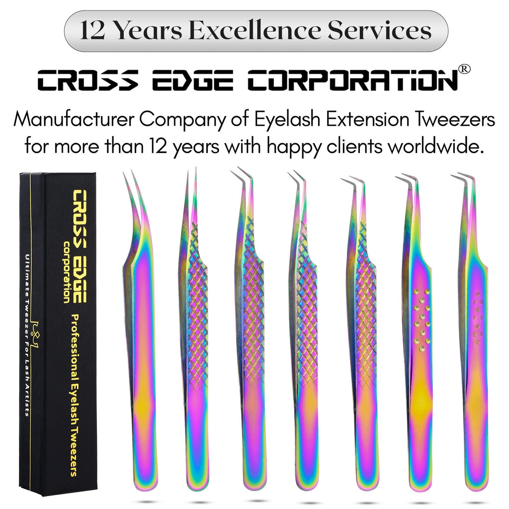 My Lash Tools Fiber Tip Lash Tweezers for Eyelash Extension Curved 90 Degree Angle Boot Tweezer Best for Volume, Individual Isolation & Classic Lashes Stainless Steel Lash Supply (Star Grip)