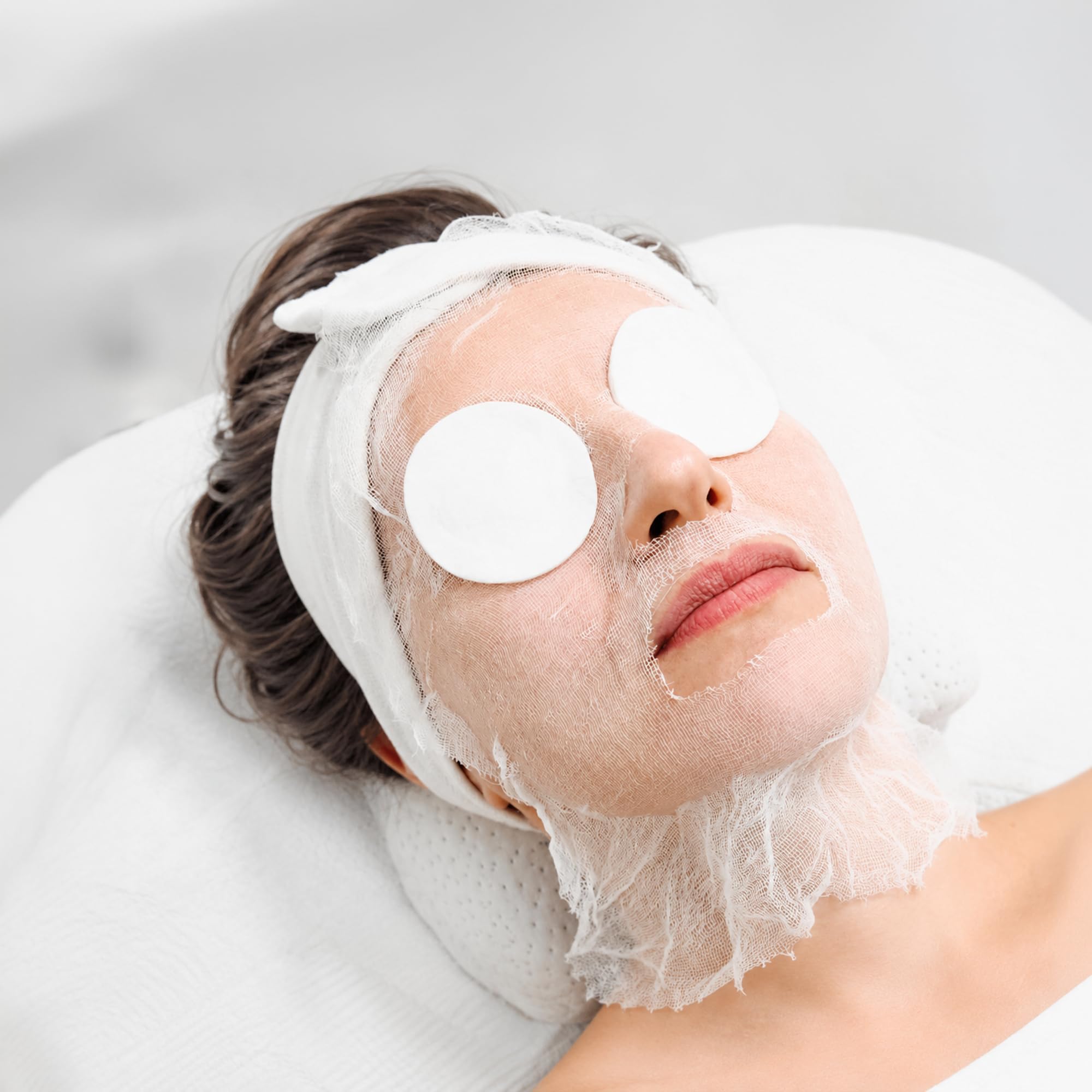 ForPro Professional Collection Precut Gauze Facial Mask, 100% Cotton Gauze, for High Frequency Facial Treatments and Masks, 100-Count