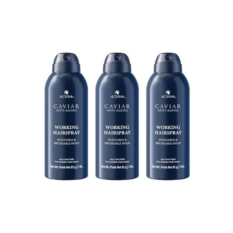 Alterna Haircare CAVIAR Anti-Aging Hairspray - Travel Size 3 Fl Oz | Buildable Hold & Frizz Control | Sulfate Free (3 Pack)