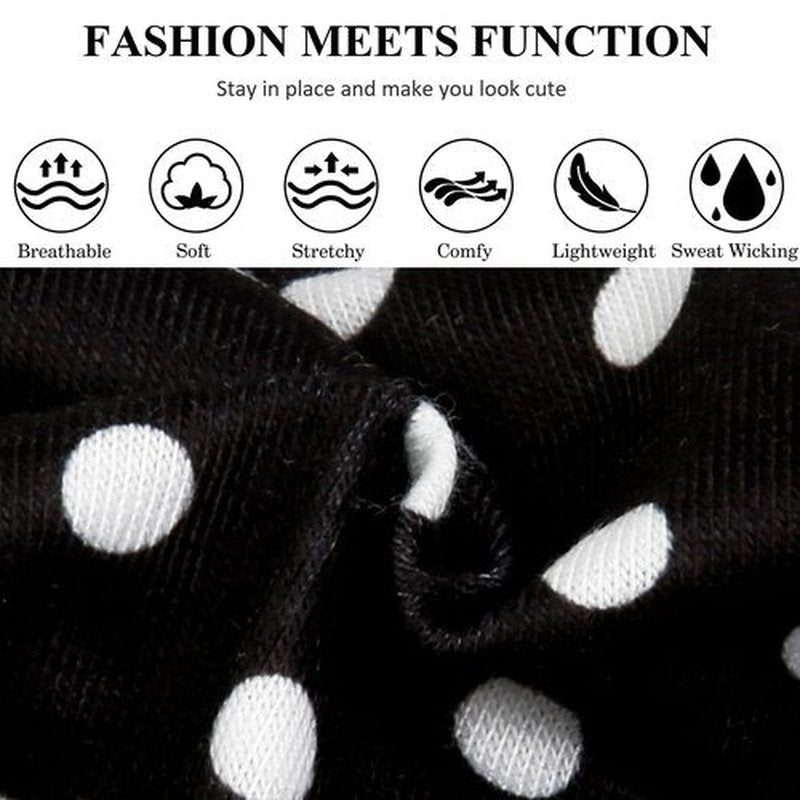 TERSE Polka Dot Headbands for Women Trendy Women Hair Accessories: Cute Head Bands for Women's Hair Fashion Hairbands 6PCS