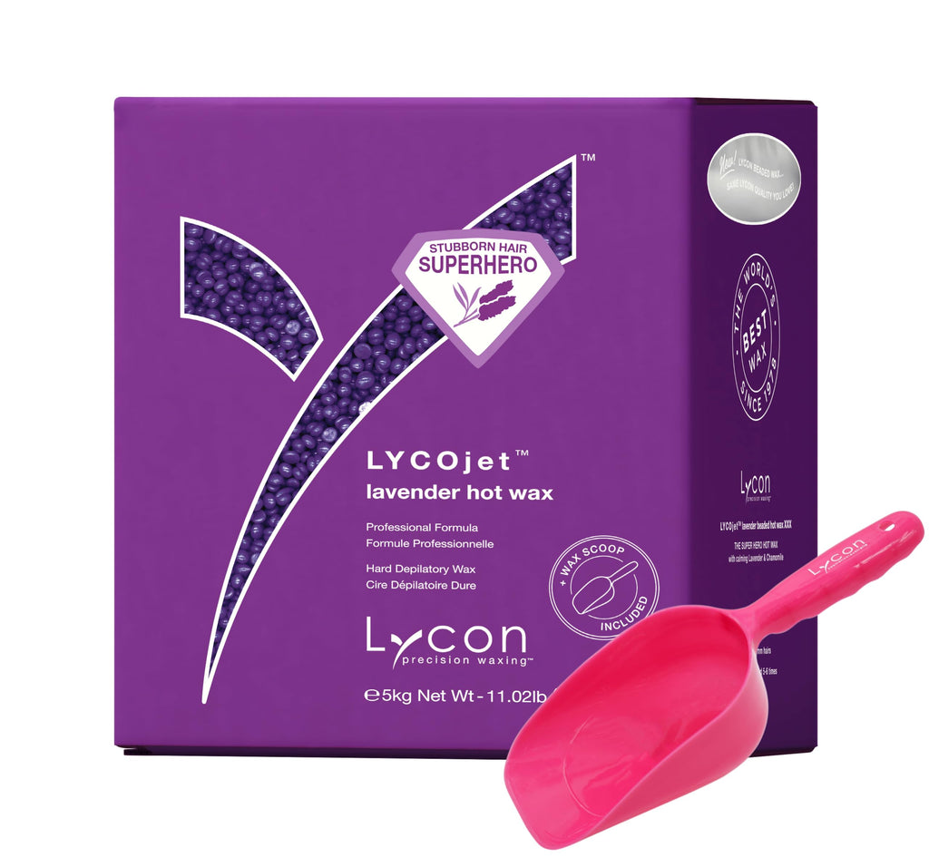 Lycon LycoJet Lavender Hard Wax Beads for Hair Removal, Effortlessly Removes Stubborn Hair with Professional-Grade Soothing Formula, Suitable for Sensitive Skin, 5kg