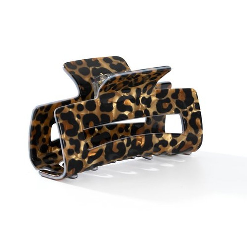 3Pcs Tortoise Hair Claw Clips, Acrylic French Hair Banana Barrettes Jaw Clips, Leopard Print Stylish Hair Accessories for Women 3 Inch Fashion Strong Hold Clips for Thick Thin Hair